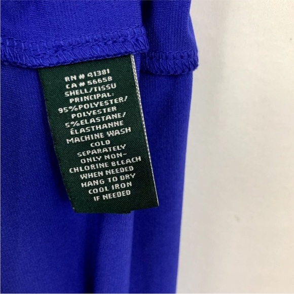 Lauren Ralph Lauren Dress Faux Wrap Cap Sleeve Colbalt Blue size 4 EUC - Picture 8 of 13